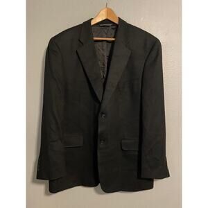Jack Victor Loro Piana Blazer Sport Coat Mens 46R Black 100% Worsted Camel Hair